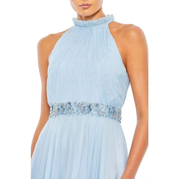 MAC DUGGAL Dress Size 12 Evening Gown Sequin NEW Light Blue Halter Neck High Low - Picture 10 of 10